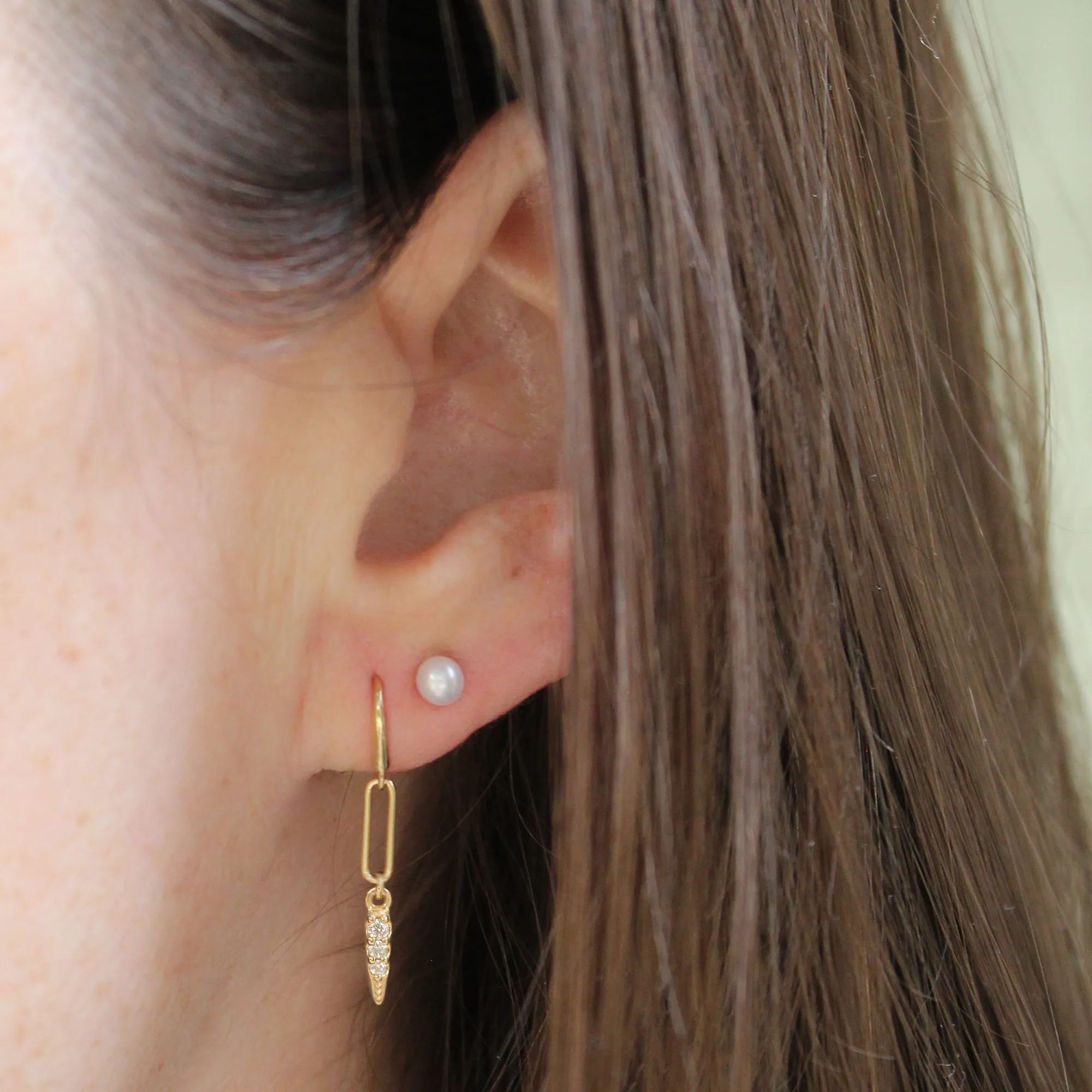 14k Gold   Diamond Drop Earrings