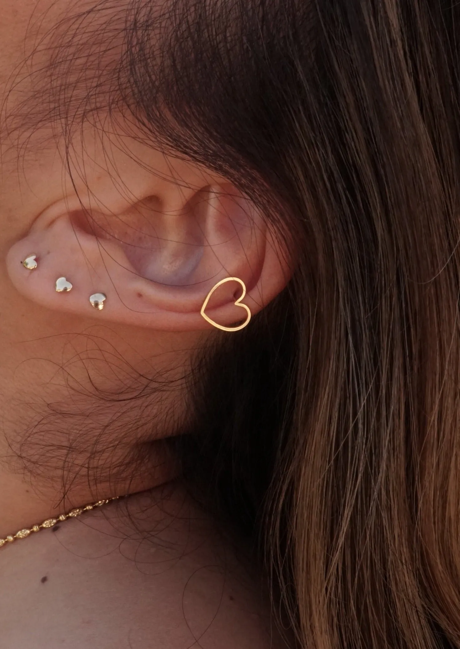 14k Gold Open Studs