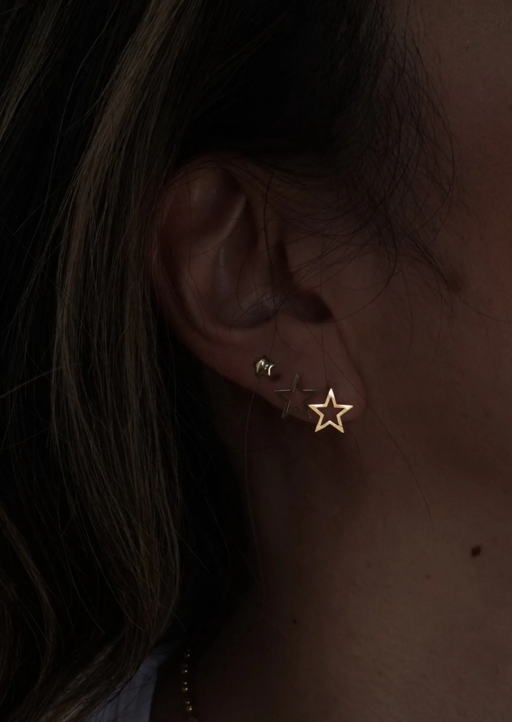 14k Gold Open Studs