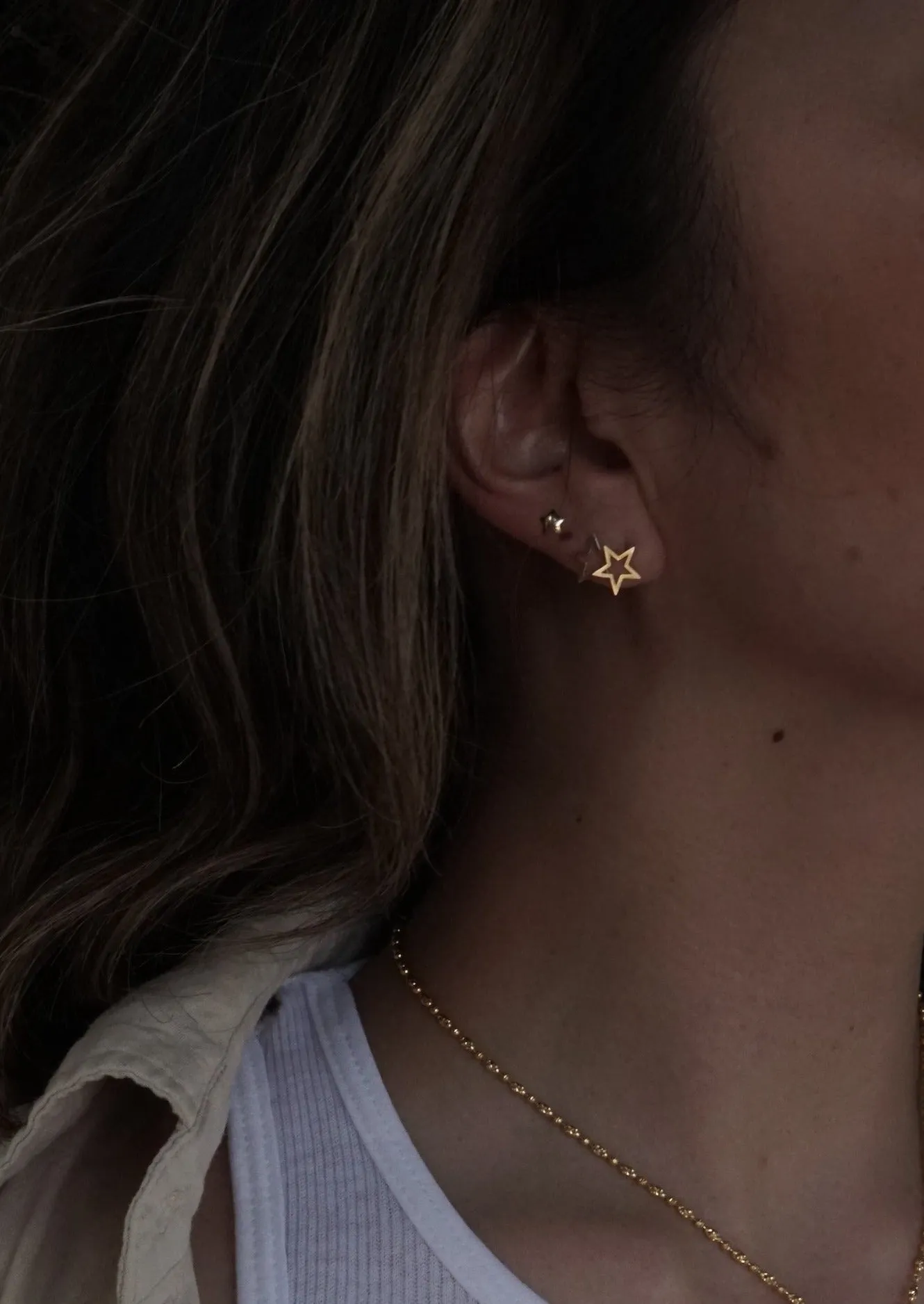 14k Gold Open Studs
