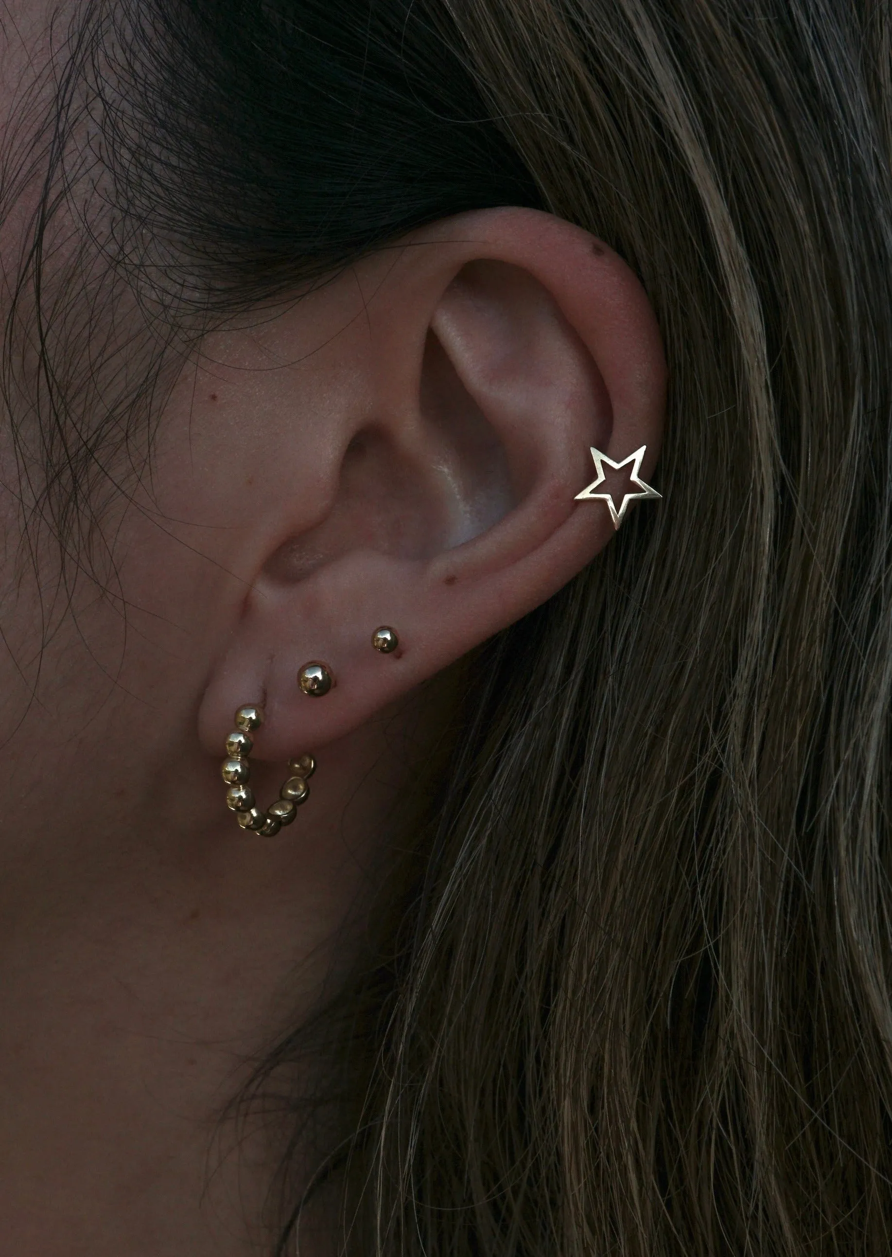 14k Gold Open Studs