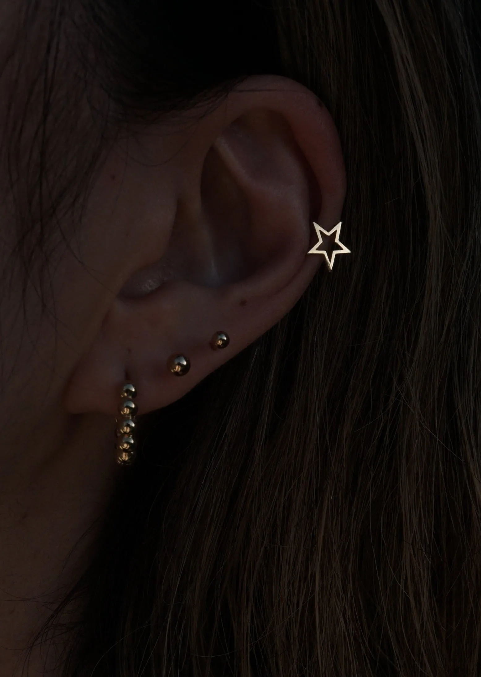 14k Gold Open Studs