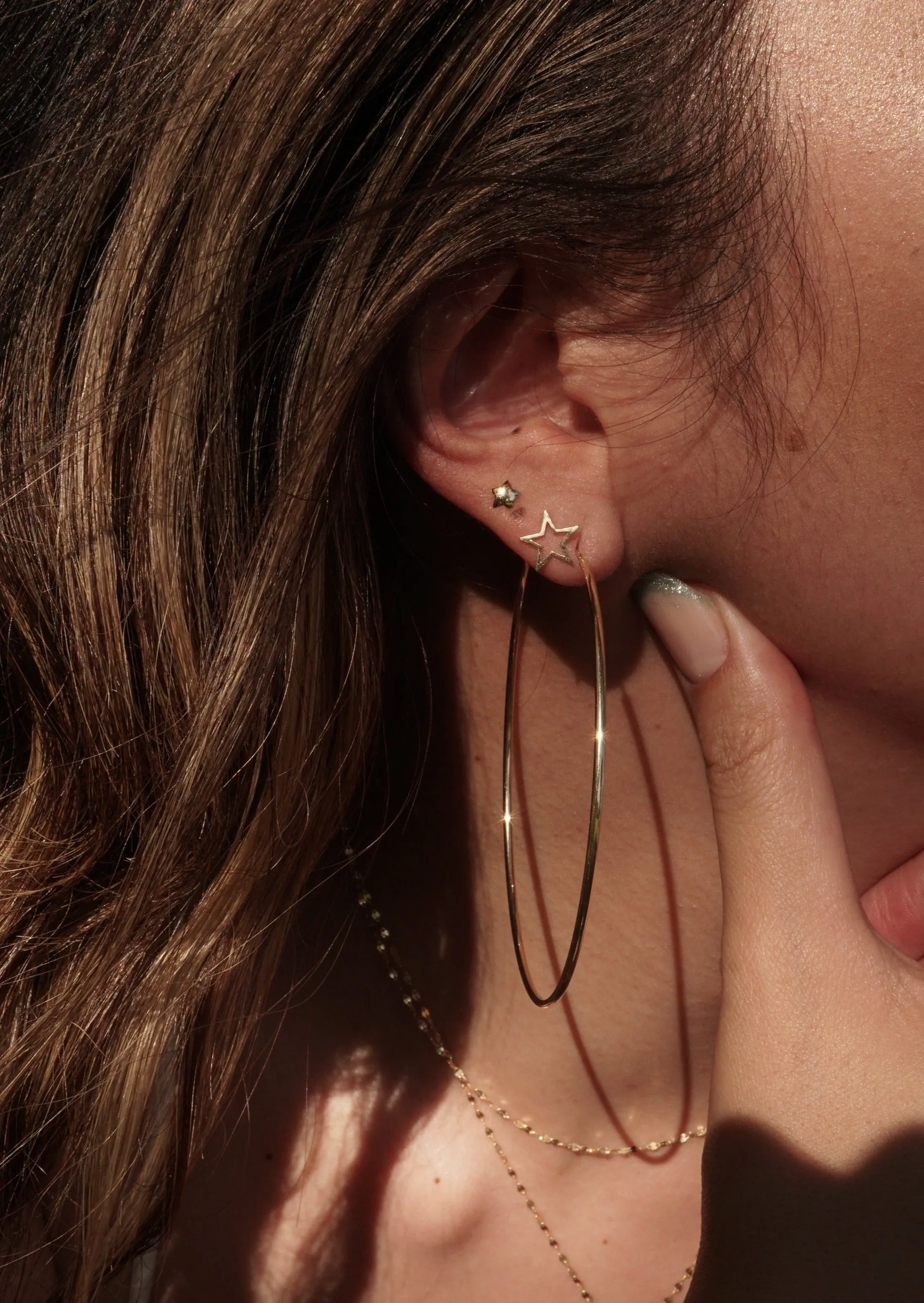 14k Gold Open Studs