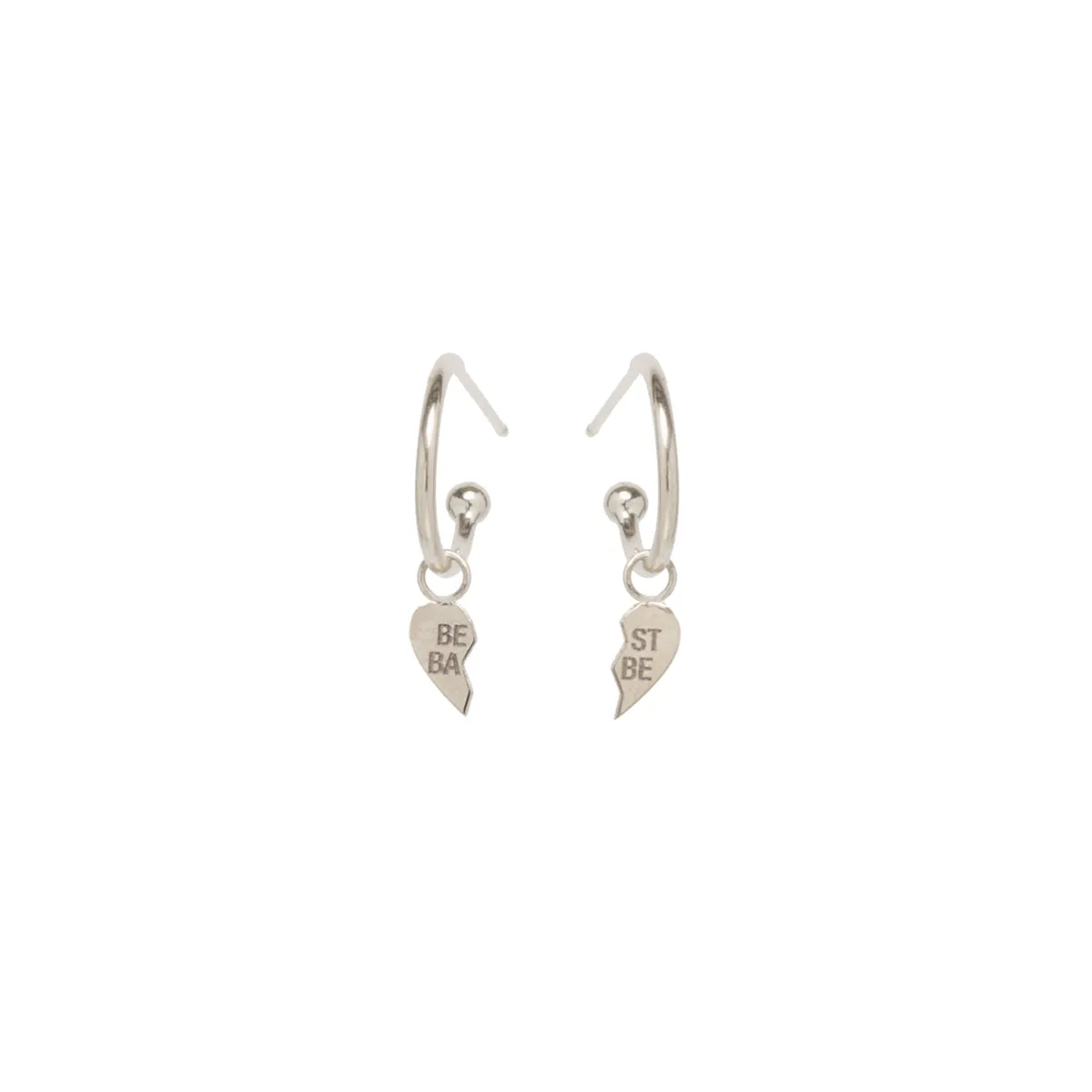 14k Itty Bitty "BEST BABE" Split Charm Huggie Hoops