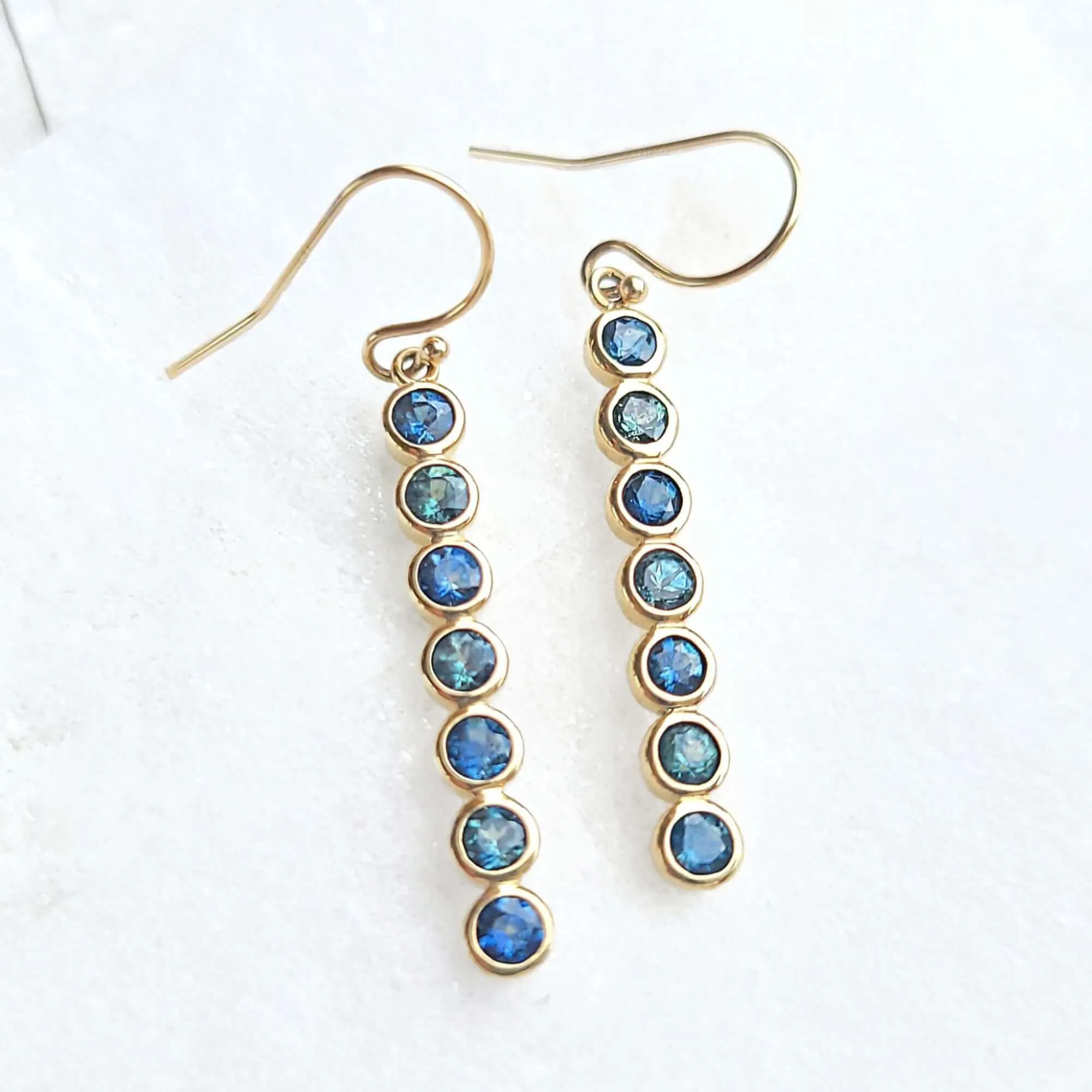 14K Montana Sapphire Earrings in Yellow Gold