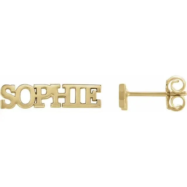 14k Nameplate Earrings