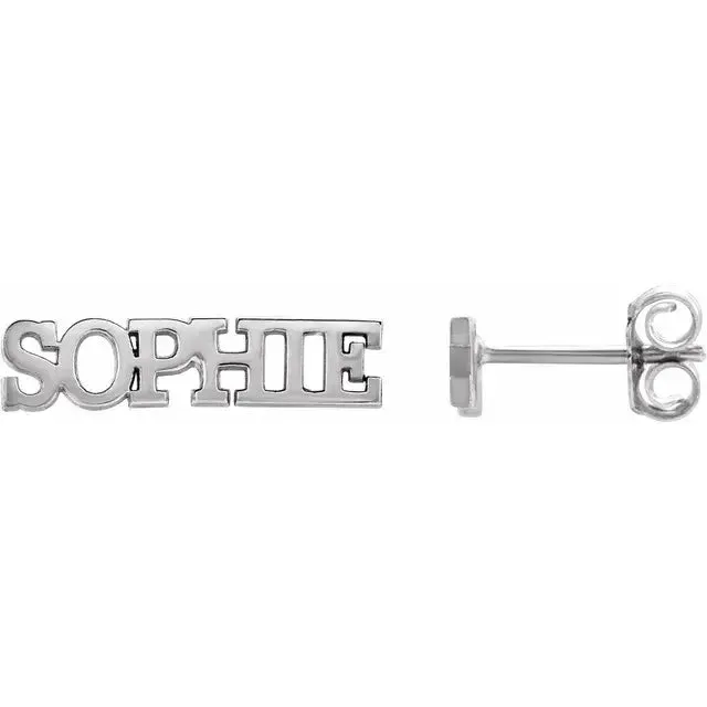 14k Nameplate Earrings