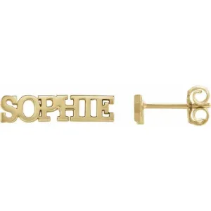 14k Nameplate Earrings
