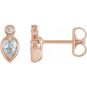 14K Rose 1/3 CTW Diamond Bezel-Set Earrings