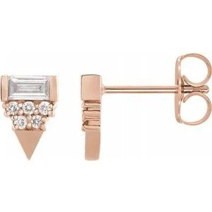 14K Rose 1/4 CTW Diamond Geometric Earrings