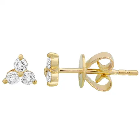 14K Rose Gold Diamond Trio Stud Earrings