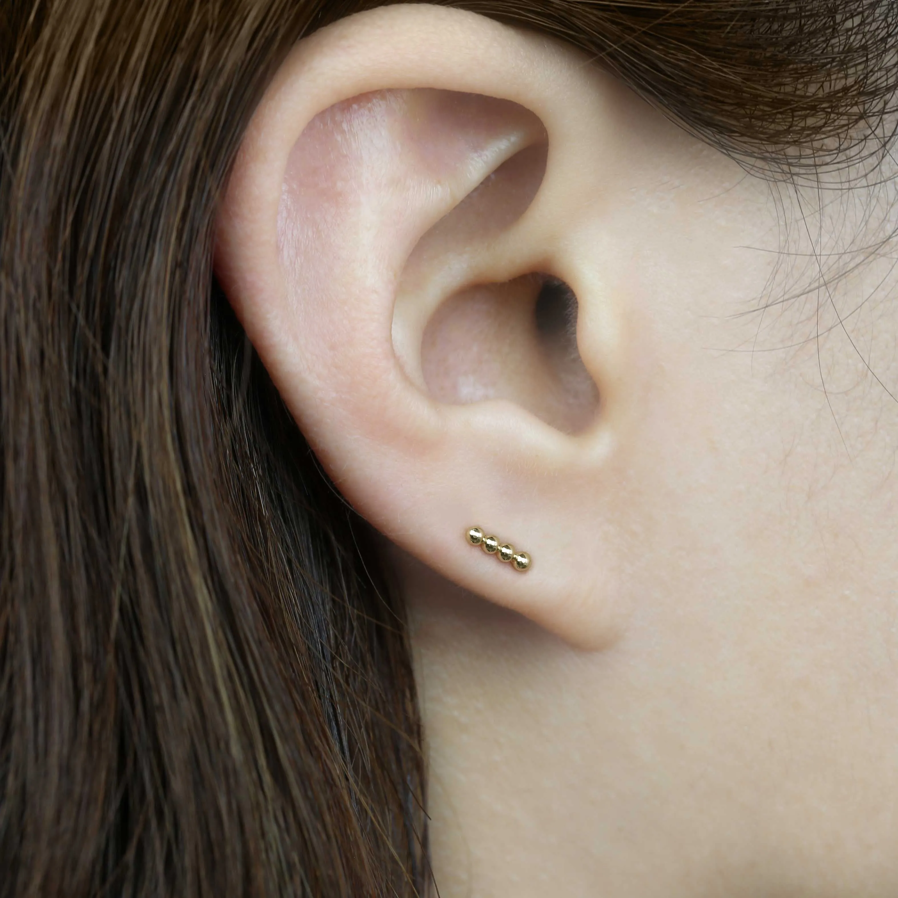 14k Solid Gold Ball Stick Stud Earring