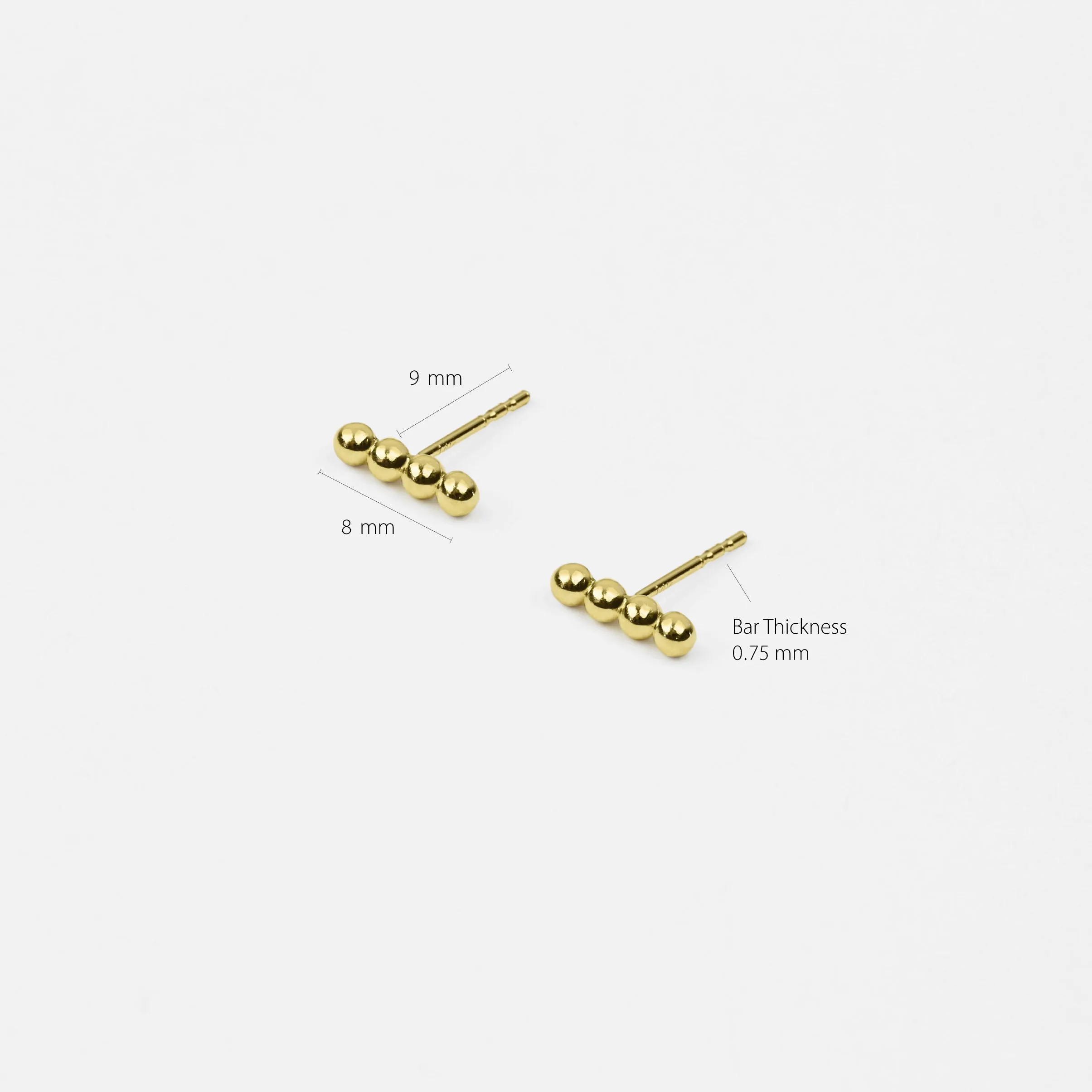 14k Solid Gold Ball Stick Stud Earring