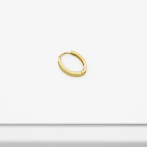 14k Solid Gold Ellipse Hoop Earring