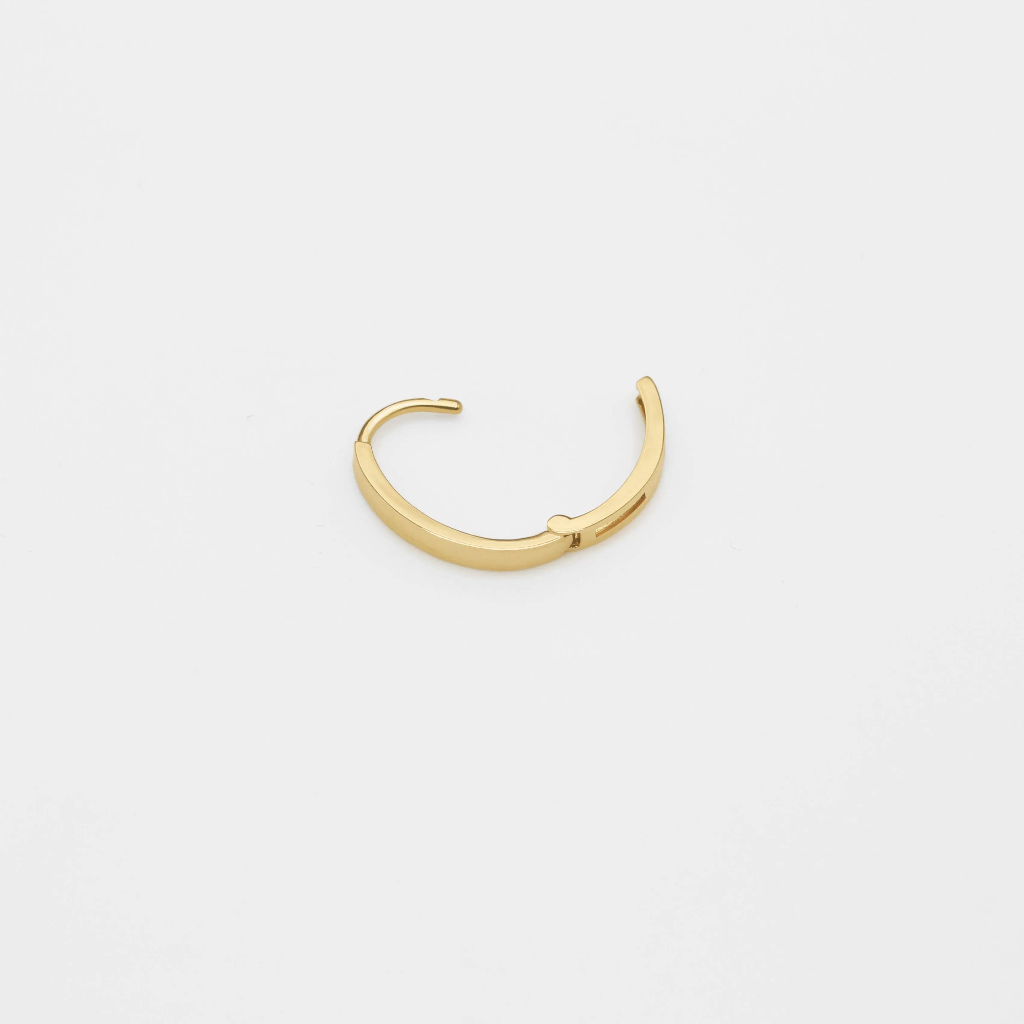 14k Solid Gold Ellipse Hoop Earring