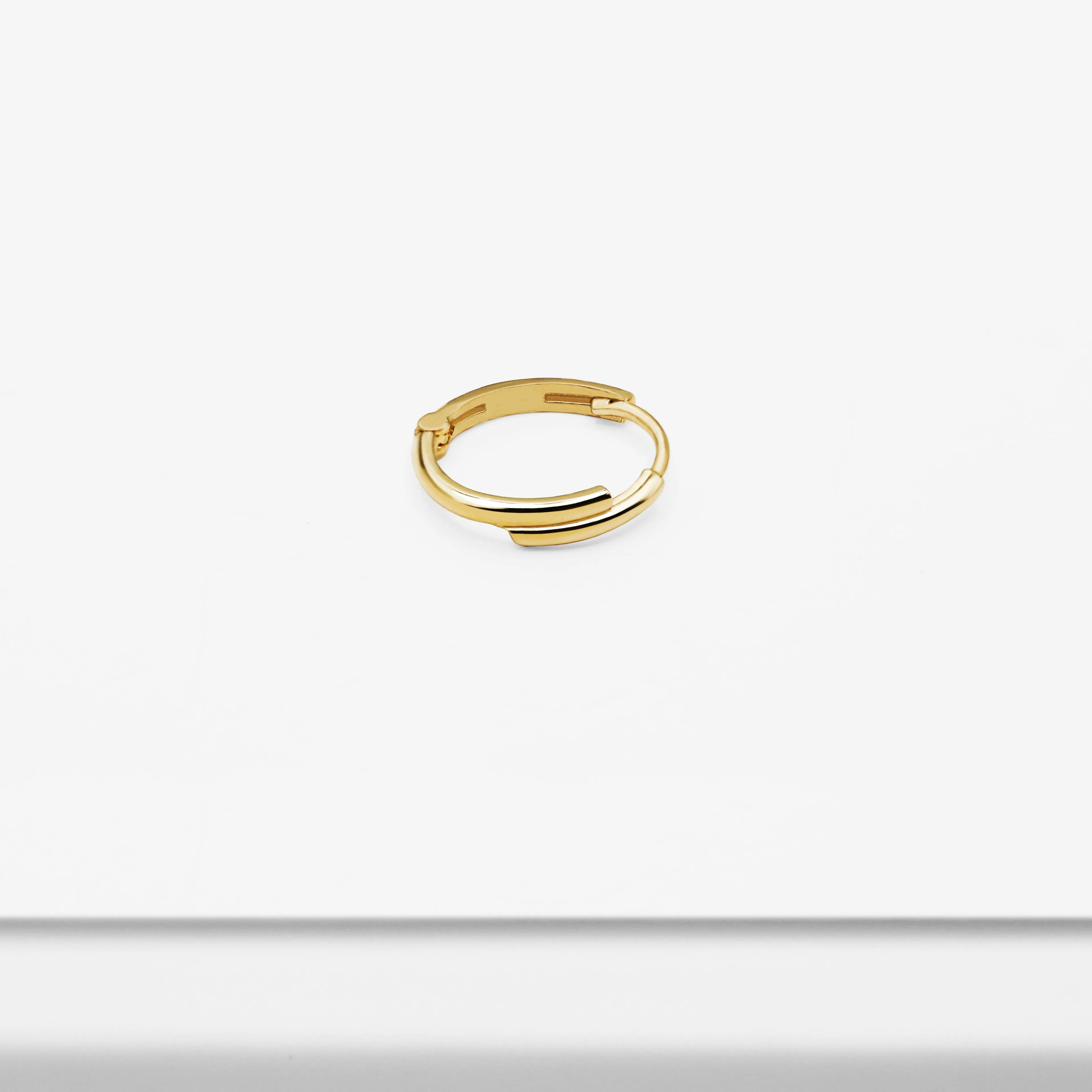 14k Solid Gold Link Hoop Earring