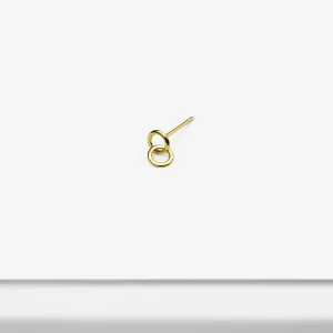 14k Solid Gold Tiny Double Circle Stud Earrings
