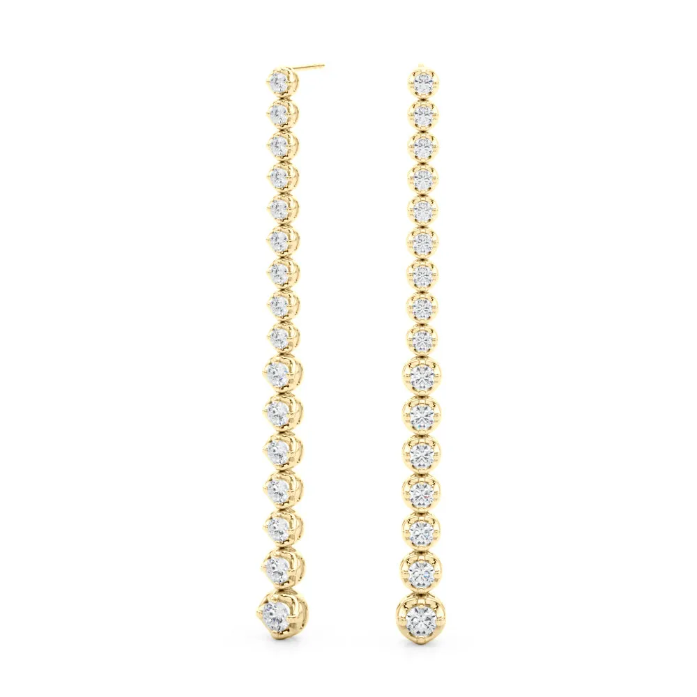 14K Tennis Drop Diamond Earring