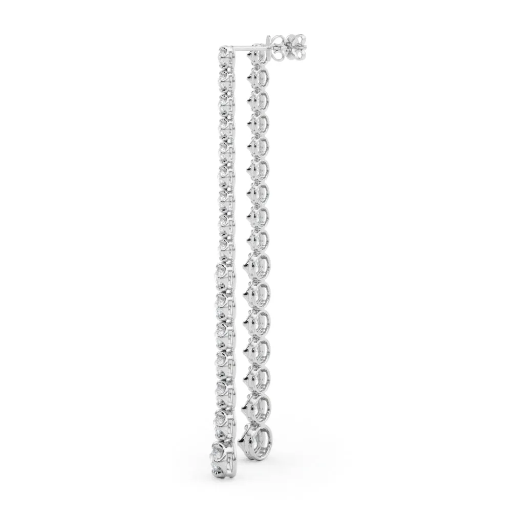 14K Tennis Drop Diamond Earring