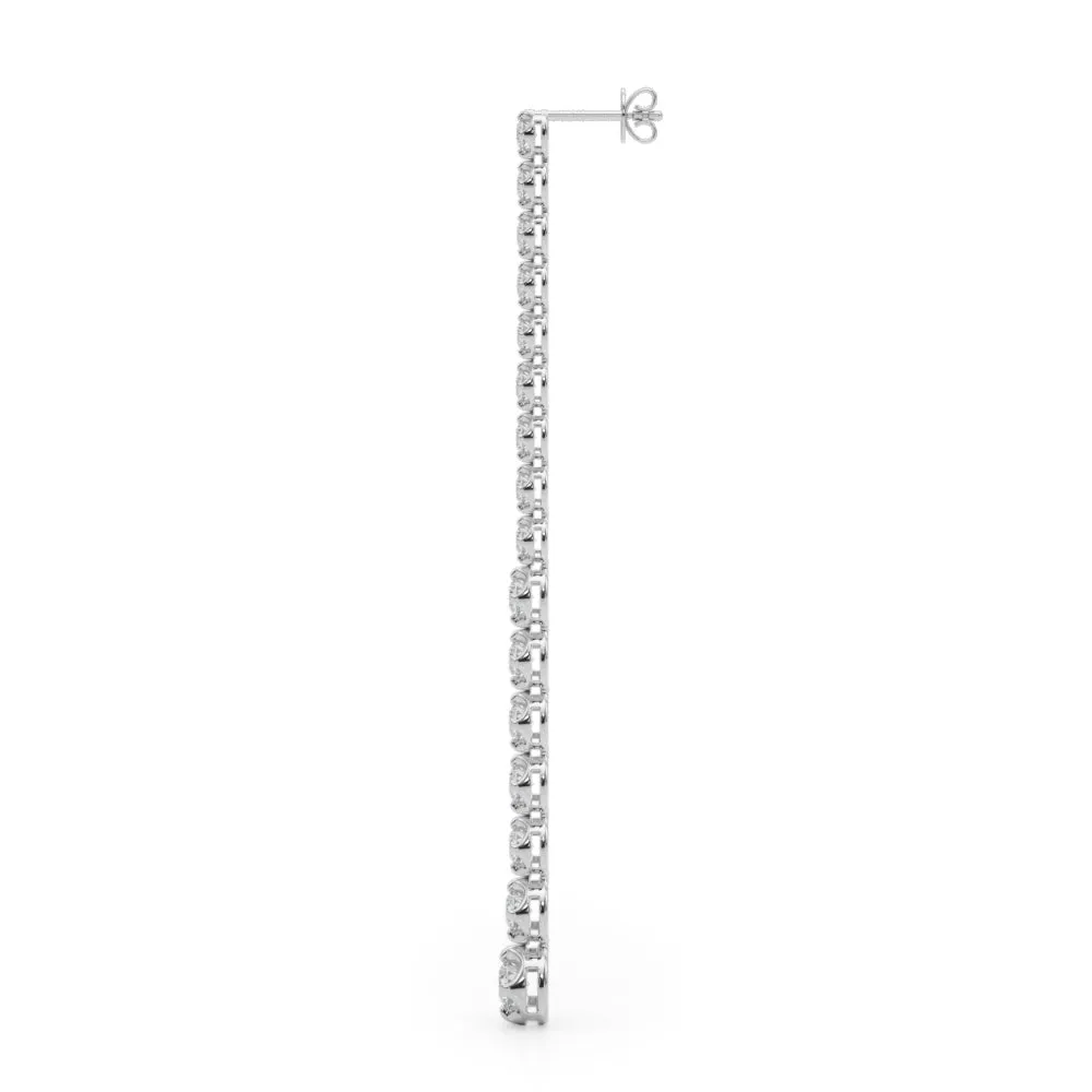 14K Tennis Drop Diamond Earring