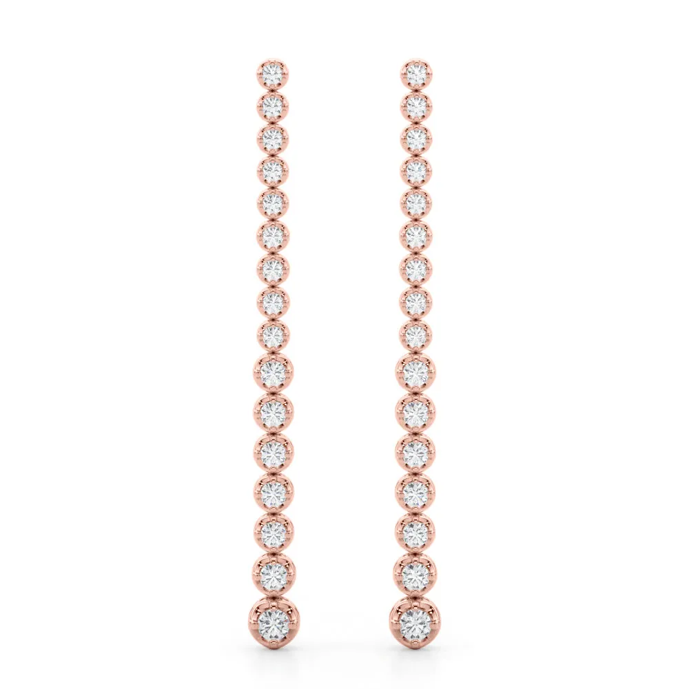 14K Tennis Drop Diamond Earring
