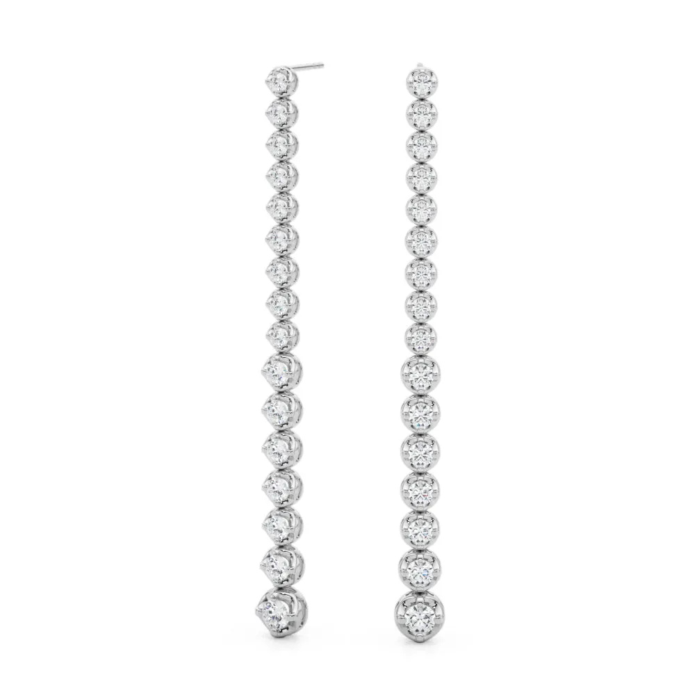 14K Tennis Drop Diamond Earring