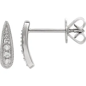 14K White .05 CTW Diamond Earrings