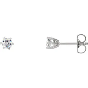 14K White 3.4 mm I3 1/3 CTW Diamond 6-Prong Wire Basket Earrings