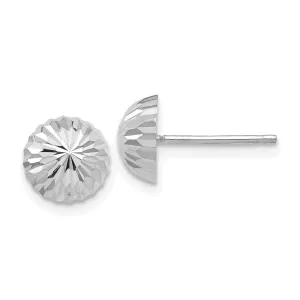 14k White Gold Polished D-C Half Ball Earrings