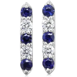 14K White Gold Sapphire/Diamond Earrings