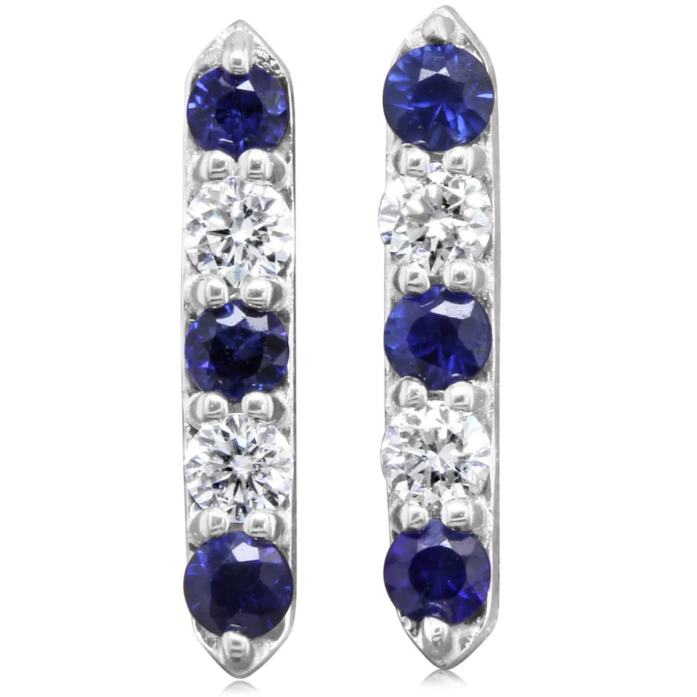 14K White Gold Sapphire/Diamond Earrings
