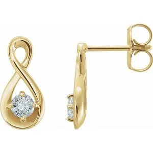 14K Yellow 1/5 CTW Diamond Infinity-Inspired Earrings
