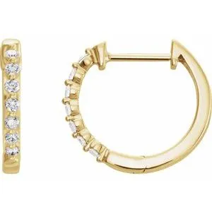 14K Yellow 1/5 CTW Lab-Grown Diamond Hoop Earrings