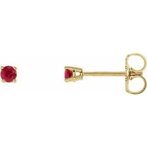 14K Yellow 2.5 mm Natural Ruby Stud Earrings