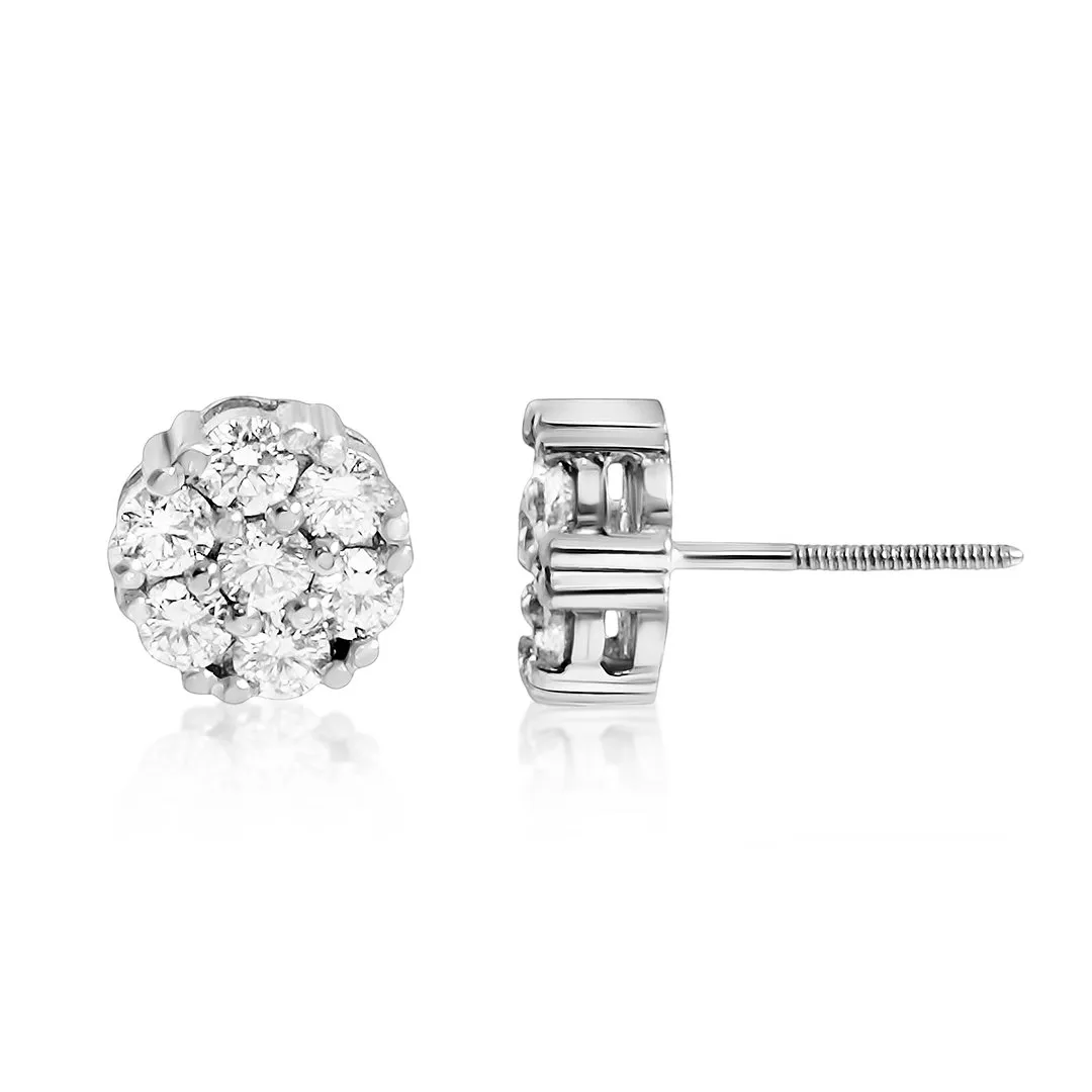 14k Yellow Gold Diamond Earrings 3.50 Ctw