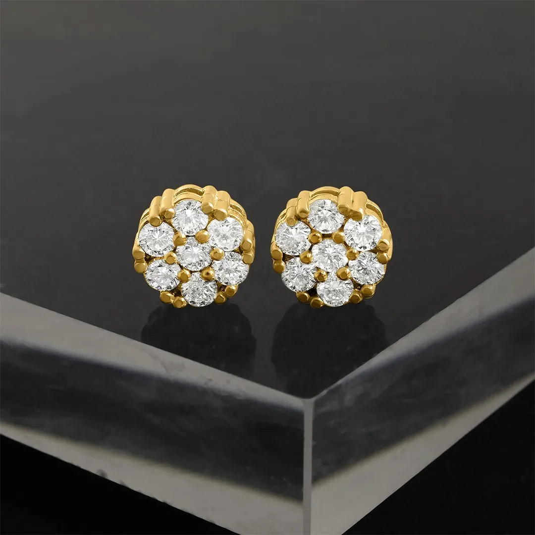 14k Yellow Gold Diamond Earrings 3.50 Ctw