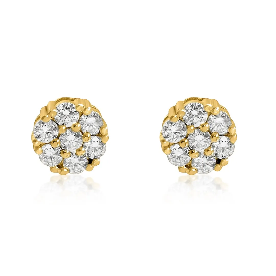14k Yellow Gold Diamond Earrings 3.50 Ctw