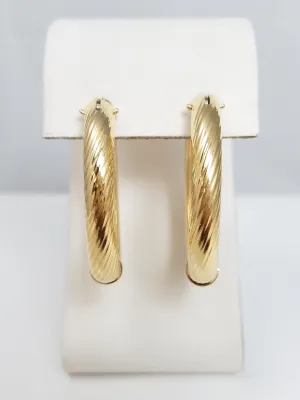 14k Yellow Gold Hollow Chunky Hoops