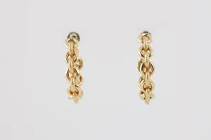 14k Yellow Gold Link Hoop Earrings (5.84g.)