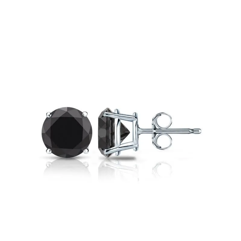 1.5 Carat AAA Jet Black Moissanite Diamond Studs