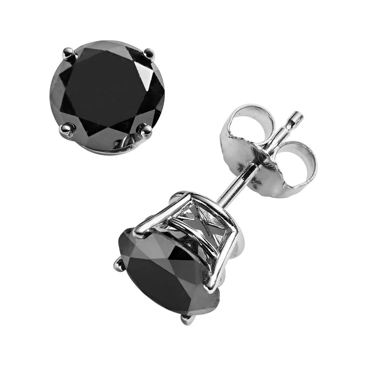 1.5 Carat AAA Jet Black Moissanite Diamond Studs