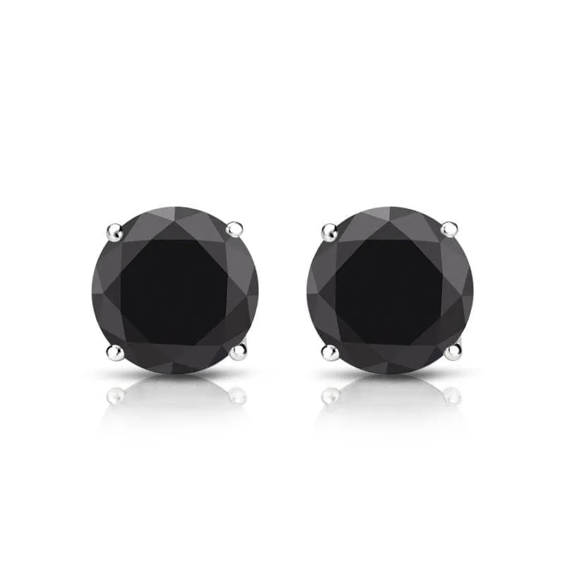 1.5 Carat AAA Jet Black Moissanite Diamond Studs