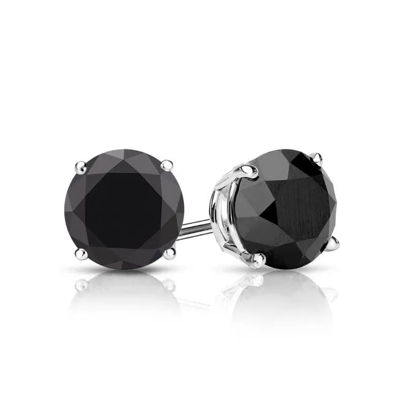 1.5 Carat AAA Jet Black Moissanite Diamond Studs