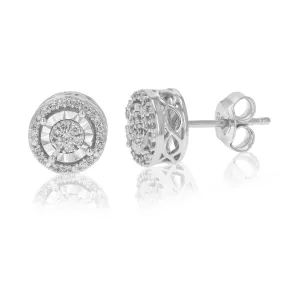 1/5 cttw Lab Grown Diamond Stud Earrings in .925 Sterling Silver