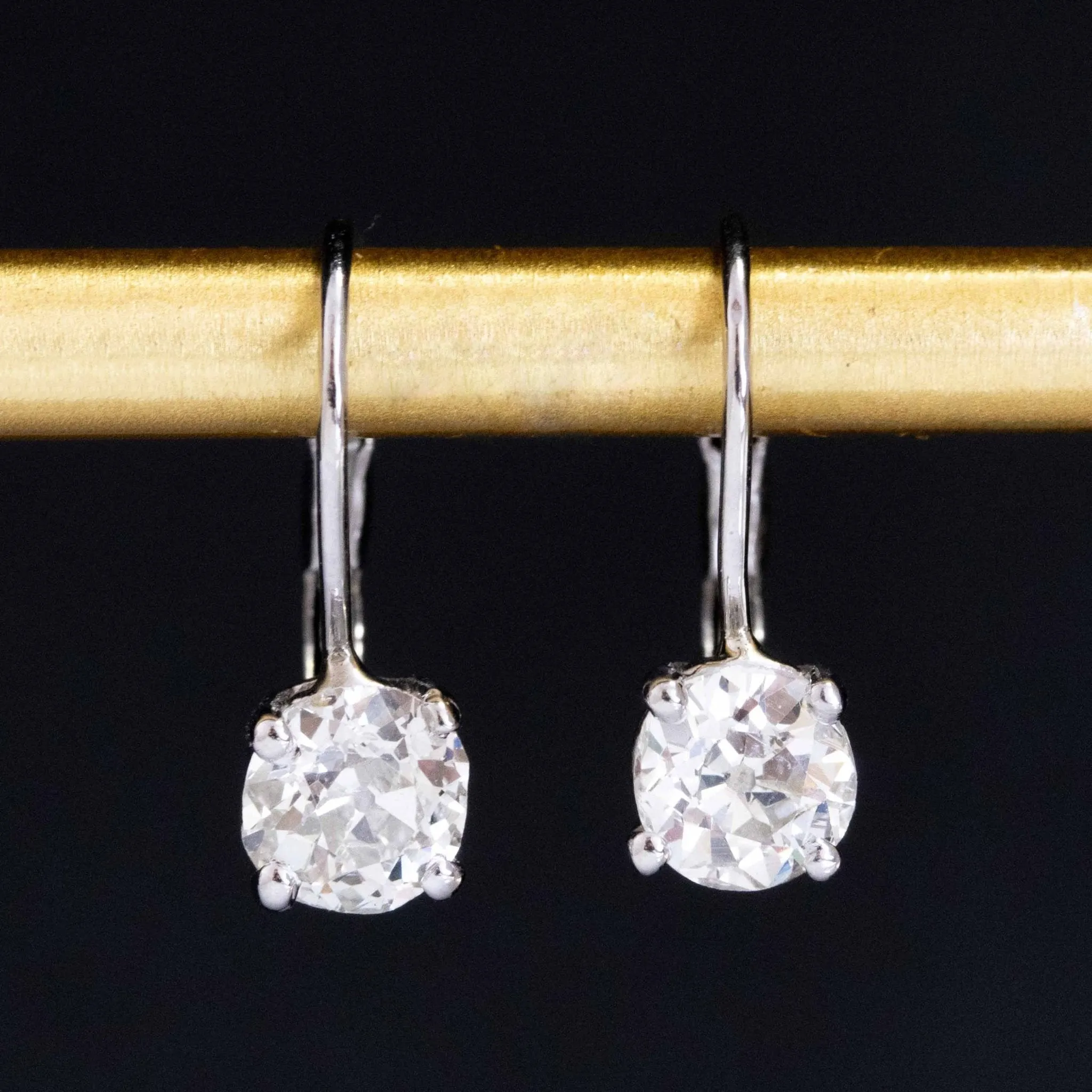1.51ctw Old European Cut Diamond Earrings