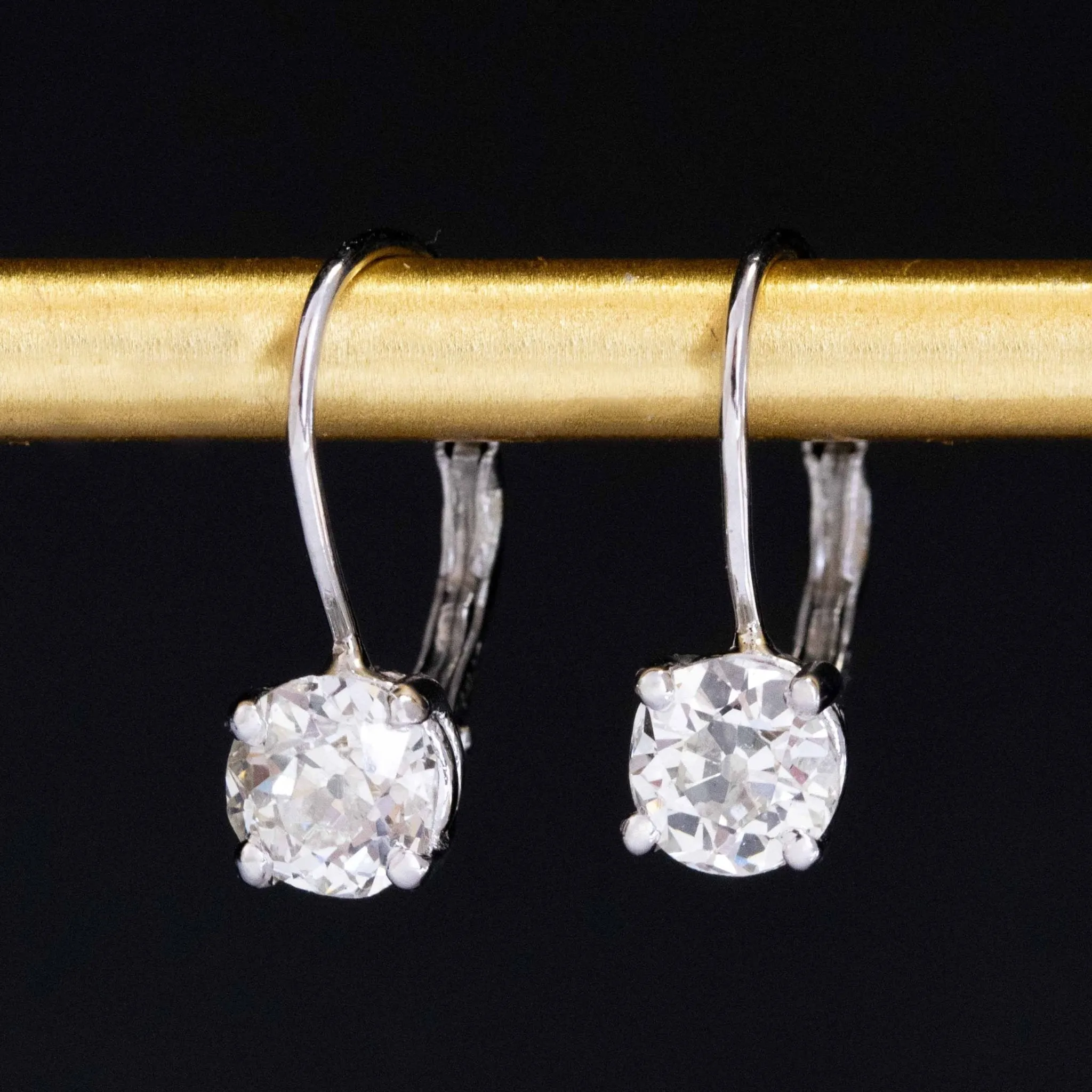 1.51ctw Old European Cut Diamond Earrings