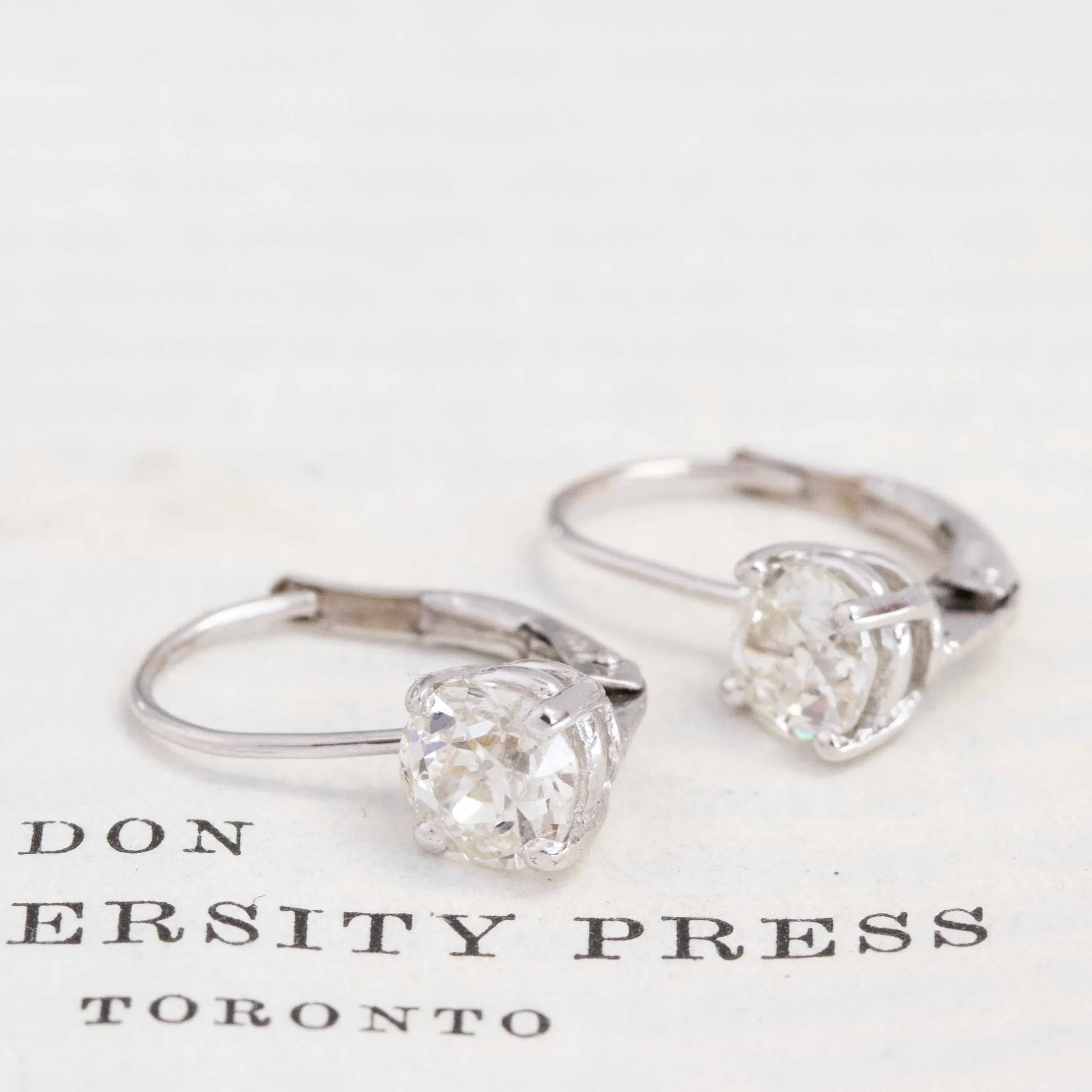 1.51ctw Old European Cut Diamond Earrings