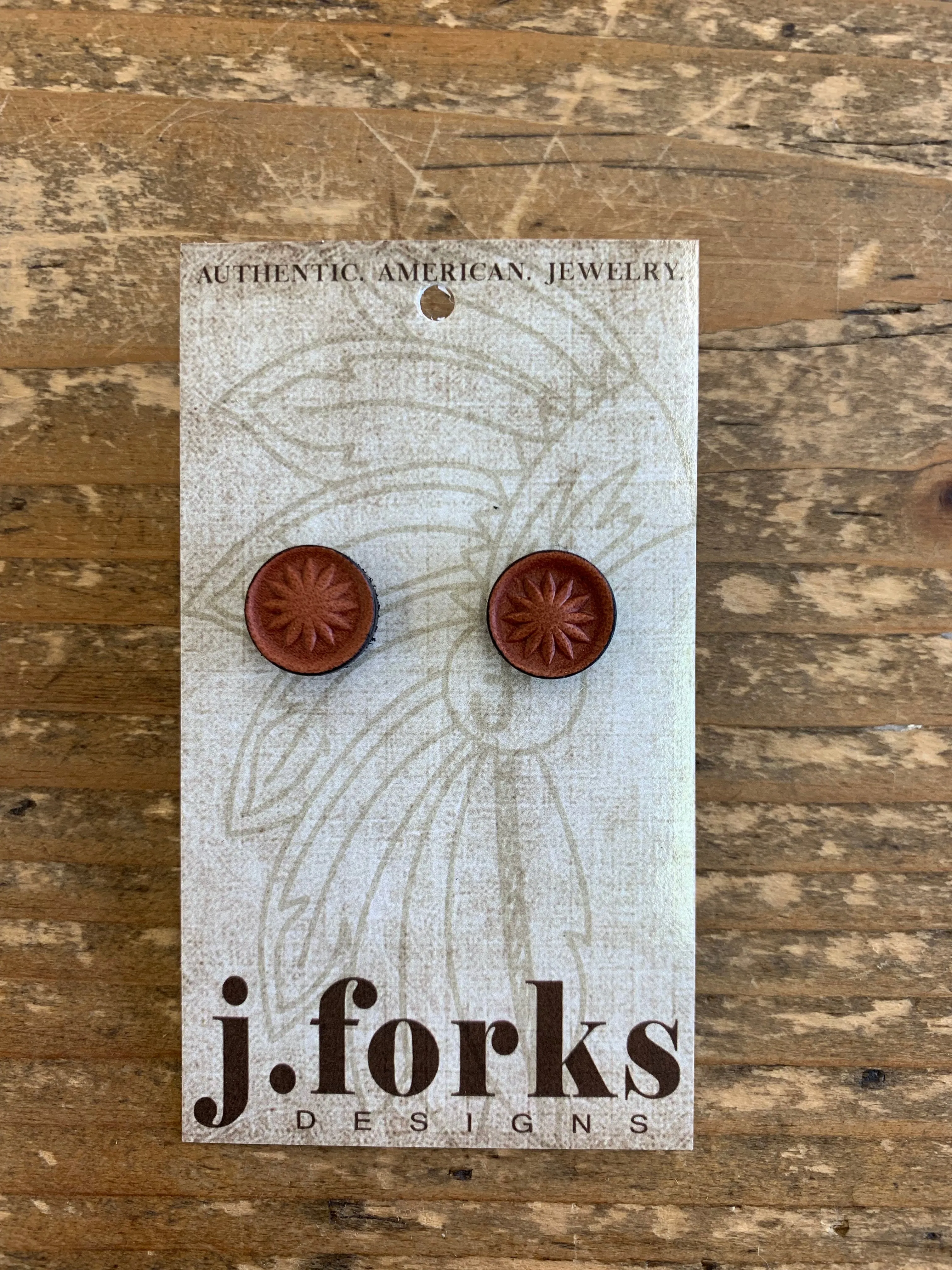 15811 Leather Stud Earrings