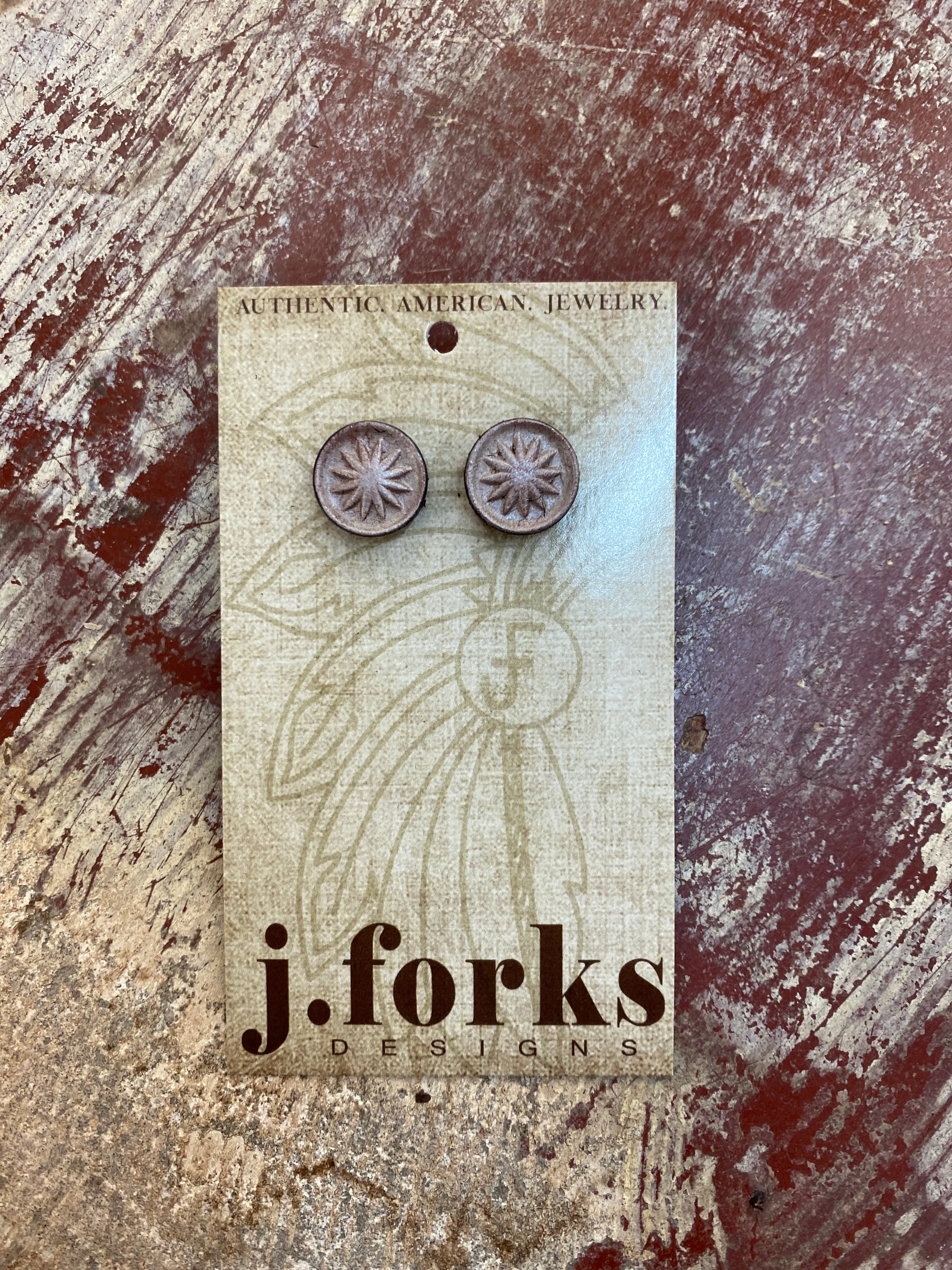 15811 Leather Stud Earrings