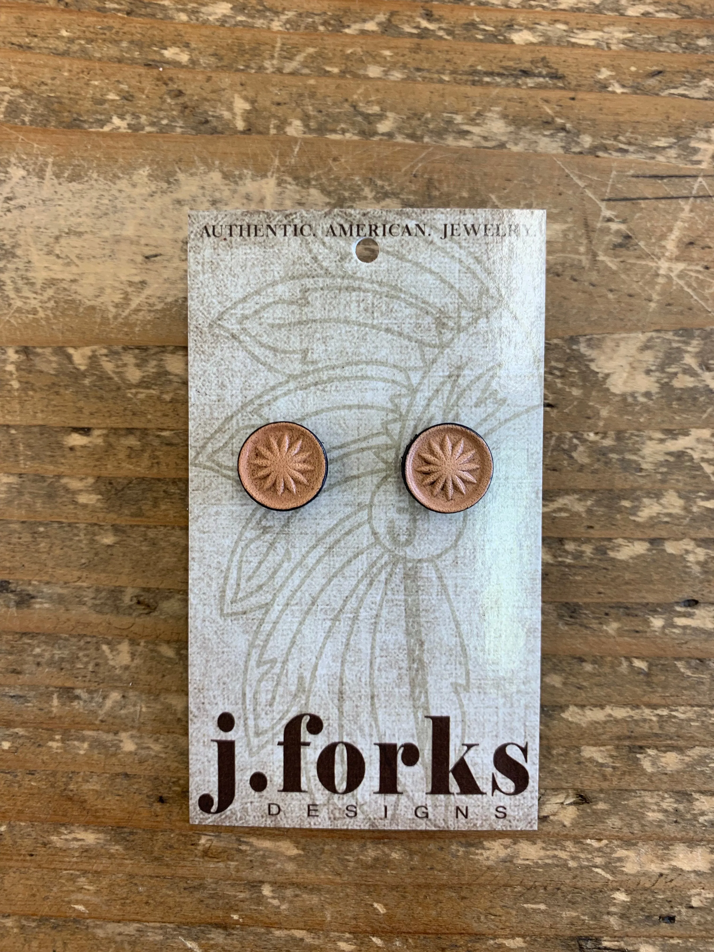 15811 Leather Stud Earrings